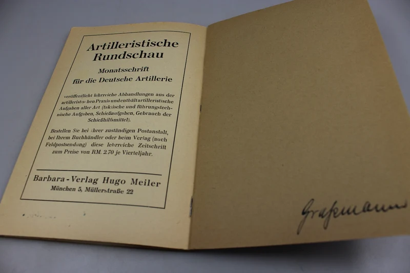 "Fachschifttum für den Artillerieoffizier" 1942