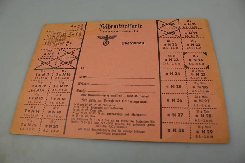 Lebensmittelkarte 1940