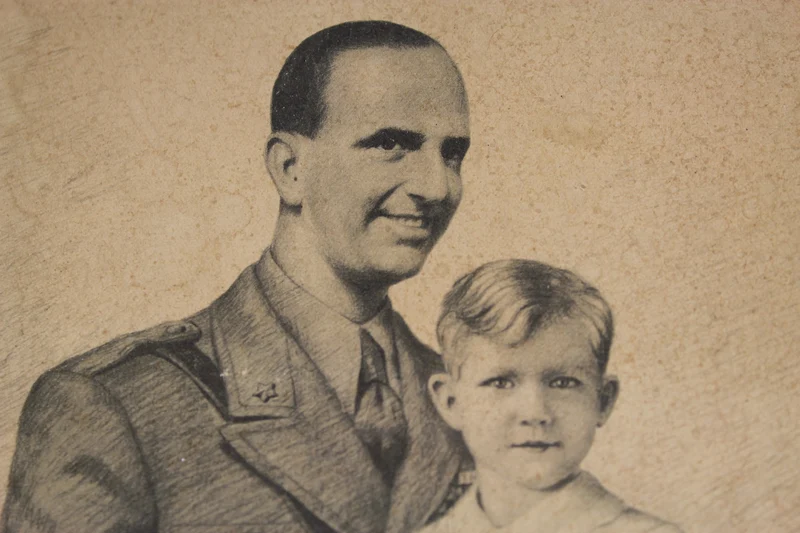 Porträt von Prinz Umberto II mit Sohn. Autor Federico Spoltore