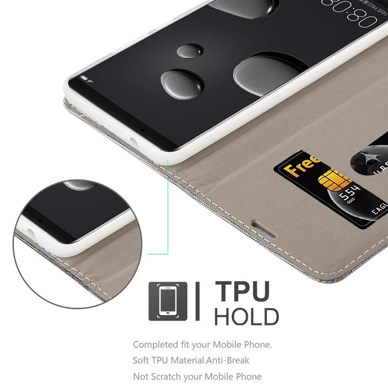 Cadorabo Hülle kompatibel mit Huawei MATE 10 PRO Schutzhülle mit Magnetverschluss, Standfunktion und Kartenfach