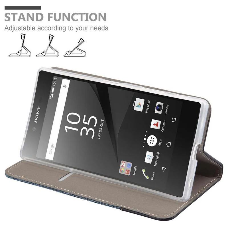 Cadorabo Hülle kompatibel mit Sony Xperia Z5 PREMIUM Schutzhülle mit Magnetverschluss, Standfunktion und Kartenfach