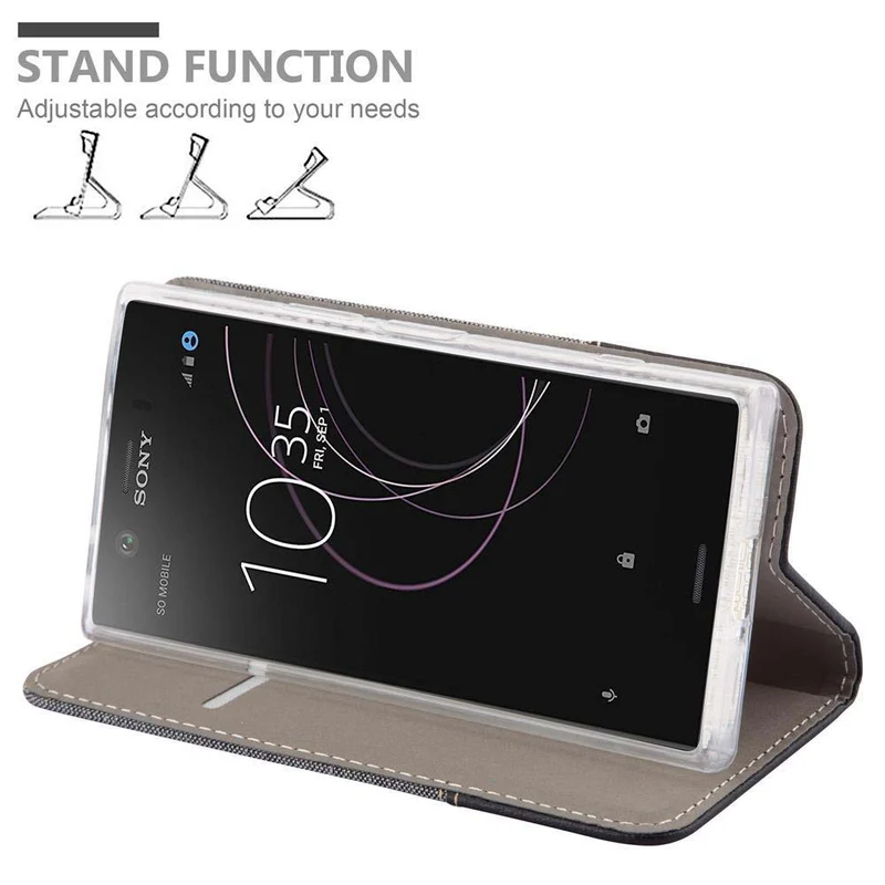 Cadorabo Hülle kompatibel mit Sony Xperia XZ1 COMPACT Schutzhülle mit Magnetverschluss, Standfunktion und Kartenfach