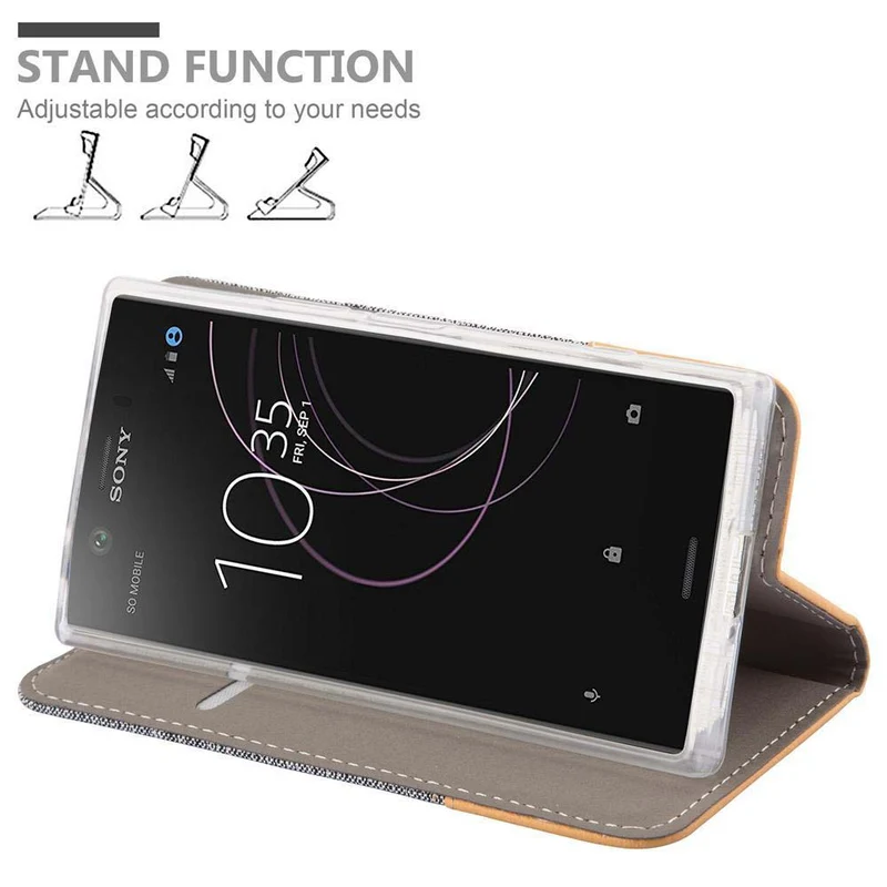 Cadorabo Hülle kompatibel mit Sony Xperia XZ1 COMPACT Schutzhülle mit Magnetverschluss, Standfunktion und Kartenfach