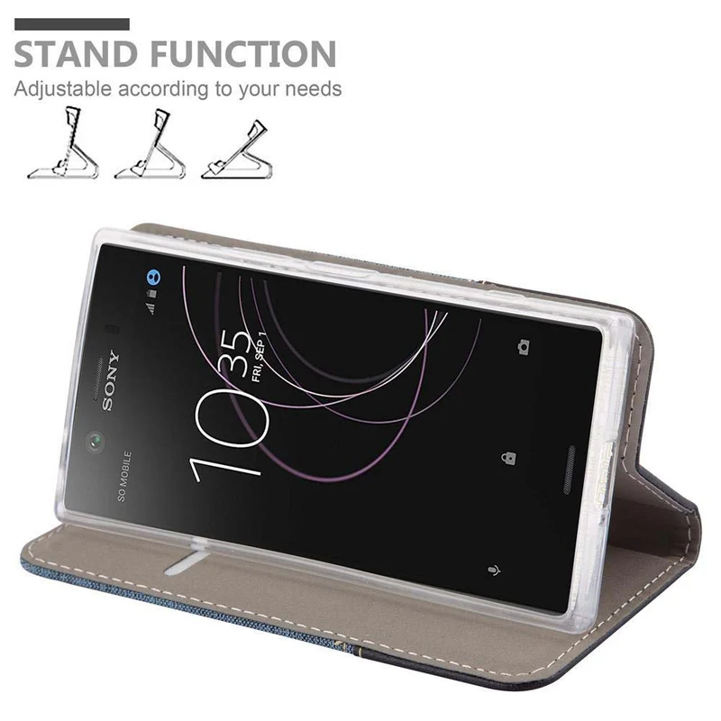Cadorabo Hülle kompatibel mit Sony Xperia XZ1 COMPACT Schutzhülle mit Magnetverschluss, Standfunktion und Kartenfach