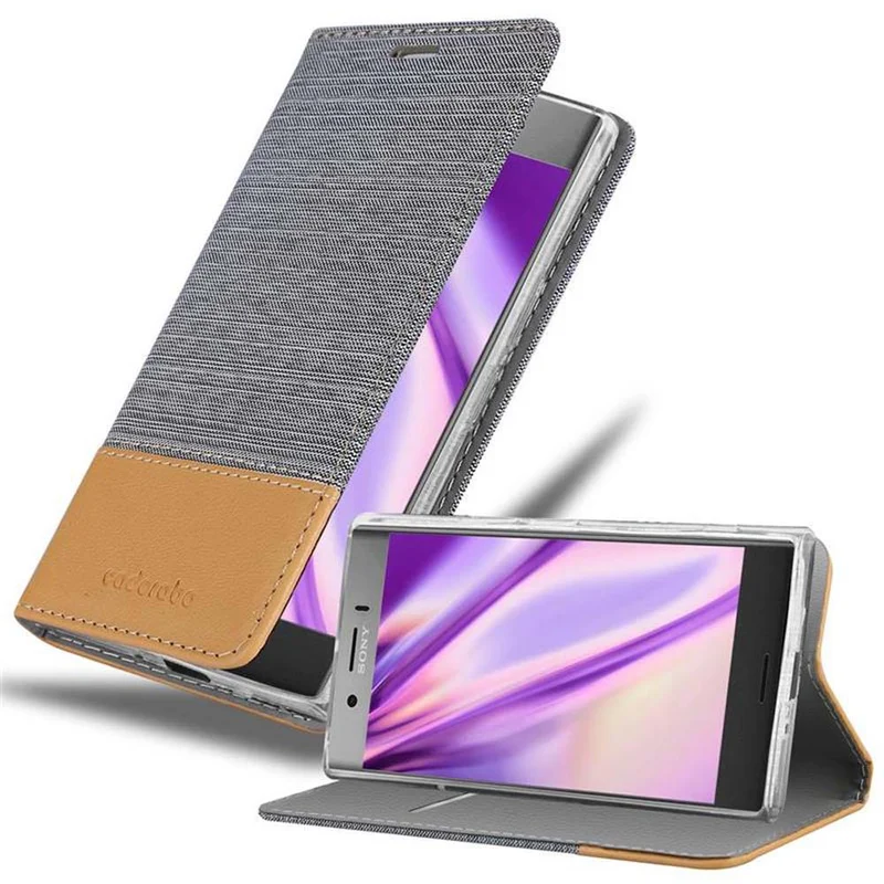 Cadorabo Hülle kompatibel mit Sony Xperia XZ1 Schutzhülle mit Magnetverschluss, Standfunktion und Kartenfach
