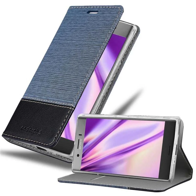 Cadorabo Hülle kompatibel mit Sony Xperia XZ1 Schutzhülle mit Magnetverschluss, Standfunktion und Kartenfach
