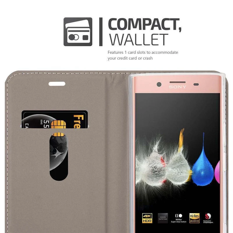 Cadorabo Hülle kompatibel mit Sony Xperia XZ PREMIUM Schutzhülle mit Magnetverschluss, Standfunktion und Kartenfach
