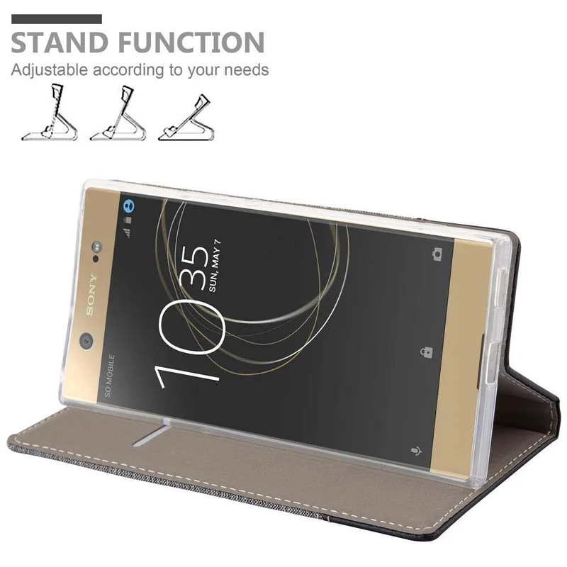 Cadorabo Hülle kompatibel mit Sony Xperia XA1 ULTRA Schutzhülle mit Magnetverschluss, Standfunktion und Kartenfach