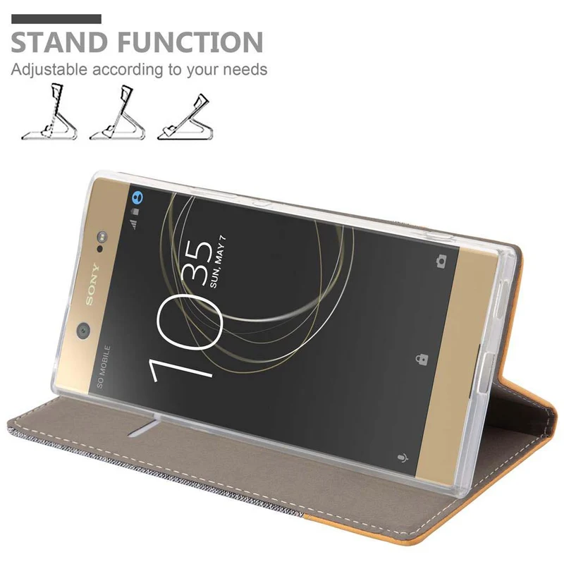 Cadorabo Hülle kompatibel mit Sony Xperia XA1 ULTRA Schutzhülle mit Magnetverschluss, Standfunktion und Kartenfach