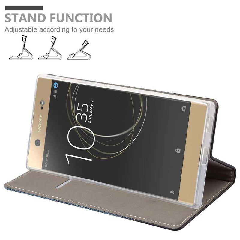 Cadorabo Hülle kompatibel mit Sony Xperia XA1 ULTRA Schutzhülle mit Magnetverschluss, Standfunktion und Kartenfach