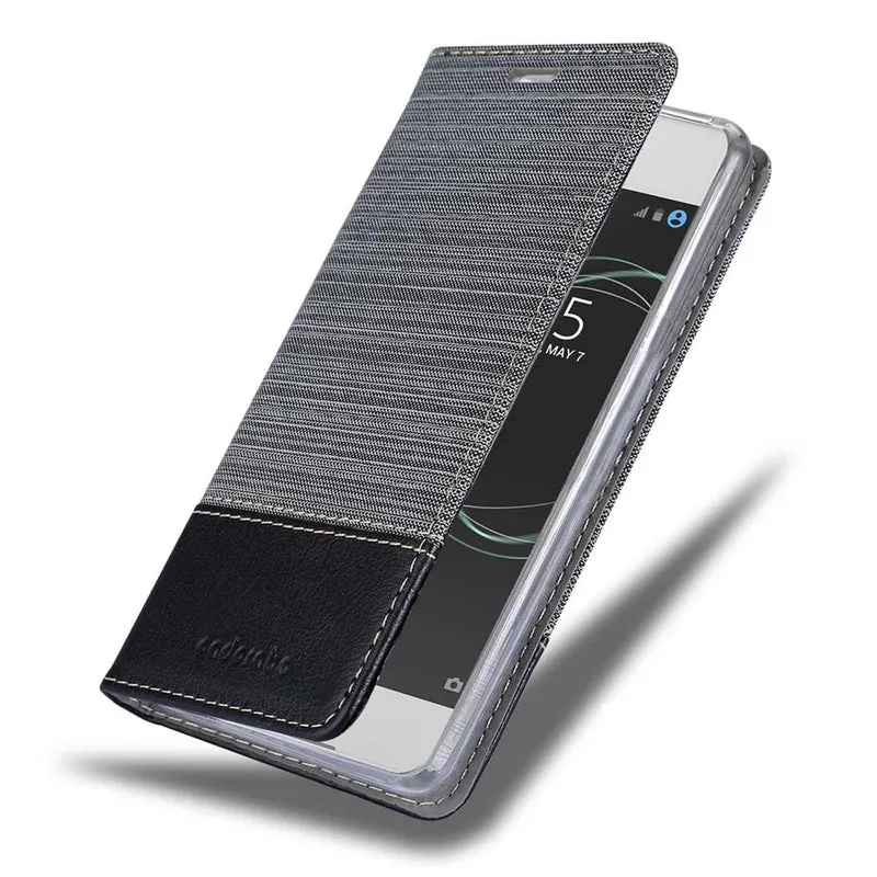 Cadorabo Hülle kompatibel mit Sony Xperia XA1 Schutzhülle mit Magnetverschluss, Standfunktion und Kartenfach