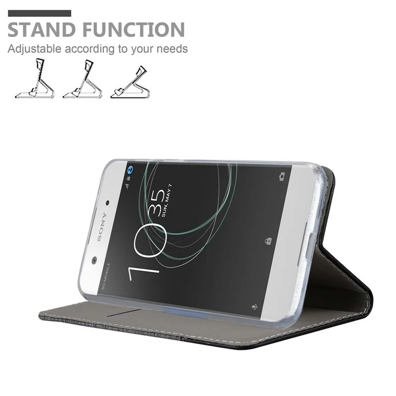 Cadorabo Hülle kompatibel mit Sony Xperia XA1 Schutzhülle mit Magnetverschluss, Standfunktion und Kartenfach