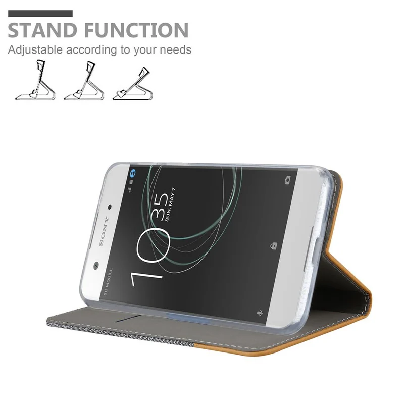Cadorabo Hülle kompatibel mit Sony Xperia XA1 Schutzhülle mit Magnetverschluss, Standfunktion und Kartenfach