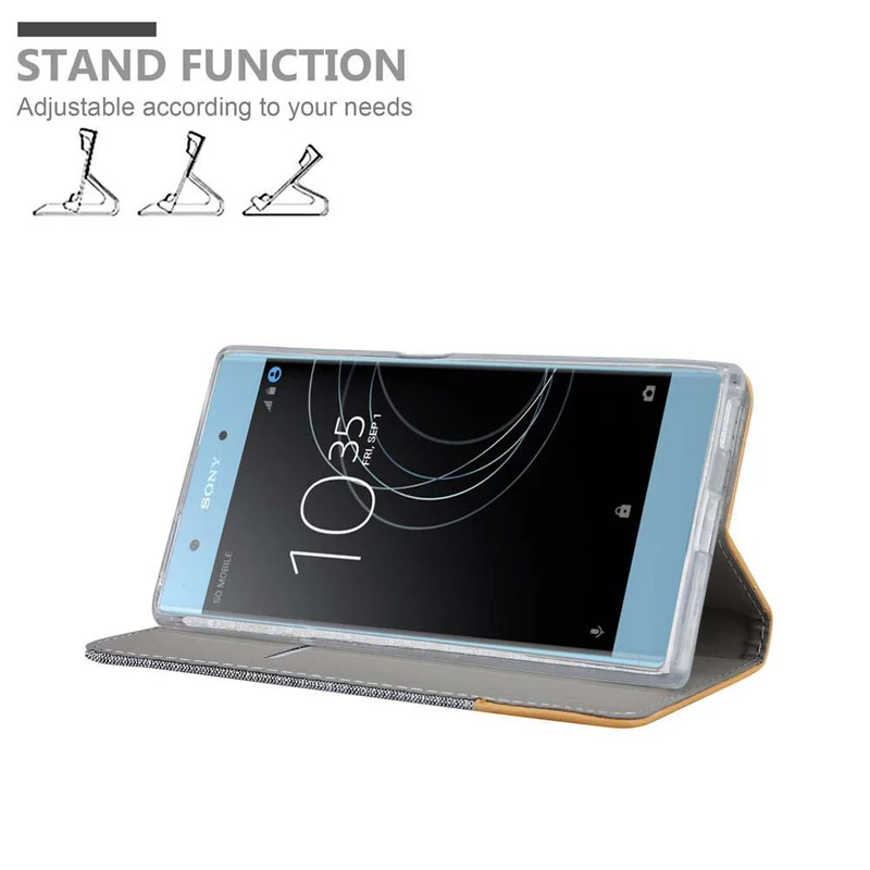 Cadorabo Hülle kompatibel mit Sony Xperia XA1 Schutzhülle mit Magnetverschluss, Standfunktion und Kartenfach