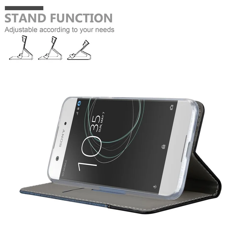 Cadorabo Hülle kompatibel mit Sony Xperia XA1 Schutzhülle mit Magnetverschluss, Standfunktion und Kartenfach