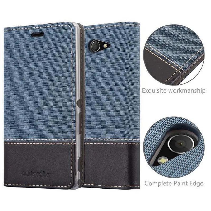 Cadorabo Hülle kompatibel mit Sony Xperia M2 / M2 AQUA Schutzhülle mit Magnetverschluss, Standfunktion und Kartenfach