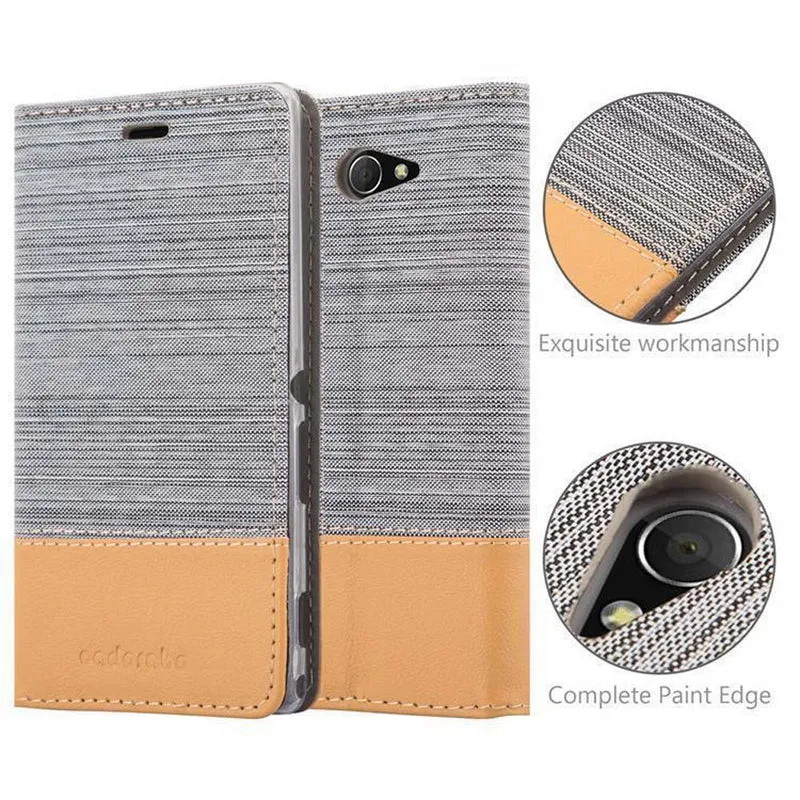 Cadorabo Hülle kompatibel mit Sony Xperia M2 / M2 AQUA Schutzhülle mit Magnetverschluss, Standfunktion und Kartenfach