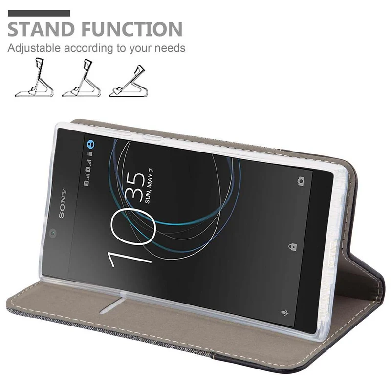Cadorabo Hülle kompatibel mit Sony Xperia L1 Schutzhülle mit Magnetverschluss, Standfunktion und Kartenfach