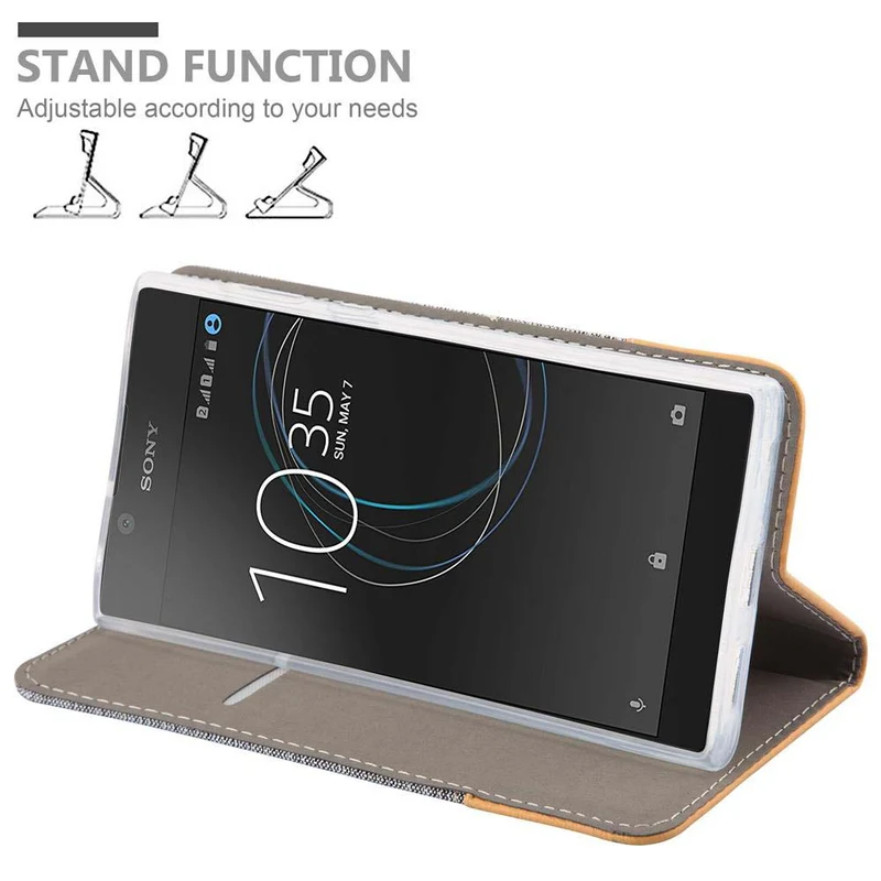 Cadorabo Hülle kompatibel mit Sony Xperia L1 Schutzhülle mit Magnetverschluss, Standfunktion und Kartenfach