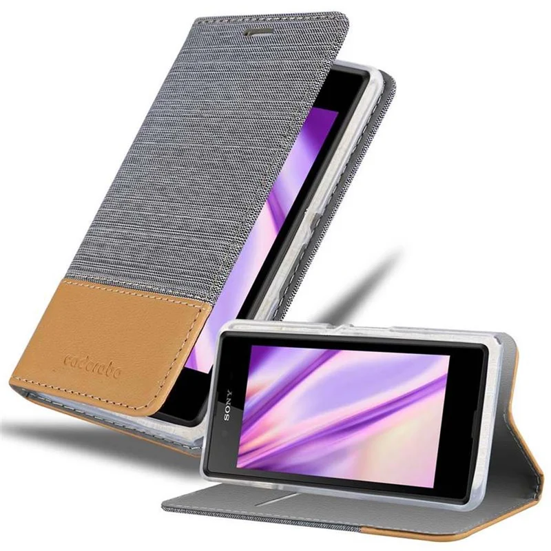 Cadorabo Hülle kompatibel mit Sony Xperia E3 Schutzhülle mit Magnetverschluss, Standfunktion und Kartenfach