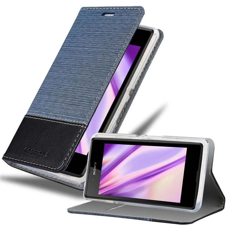 Cadorabo Hülle kompatibel mit Sony Xperia E3 Schutzhülle mit Magnetverschluss, Standfunktion und Kartenfach
