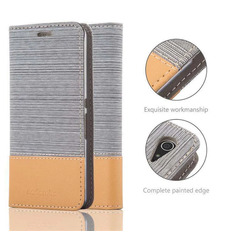 Cadorabo Hülle kompatibel mit Sony Xperia E3 Schutzhülle mit Magnetverschluss, Standfunktion und Kartenfach