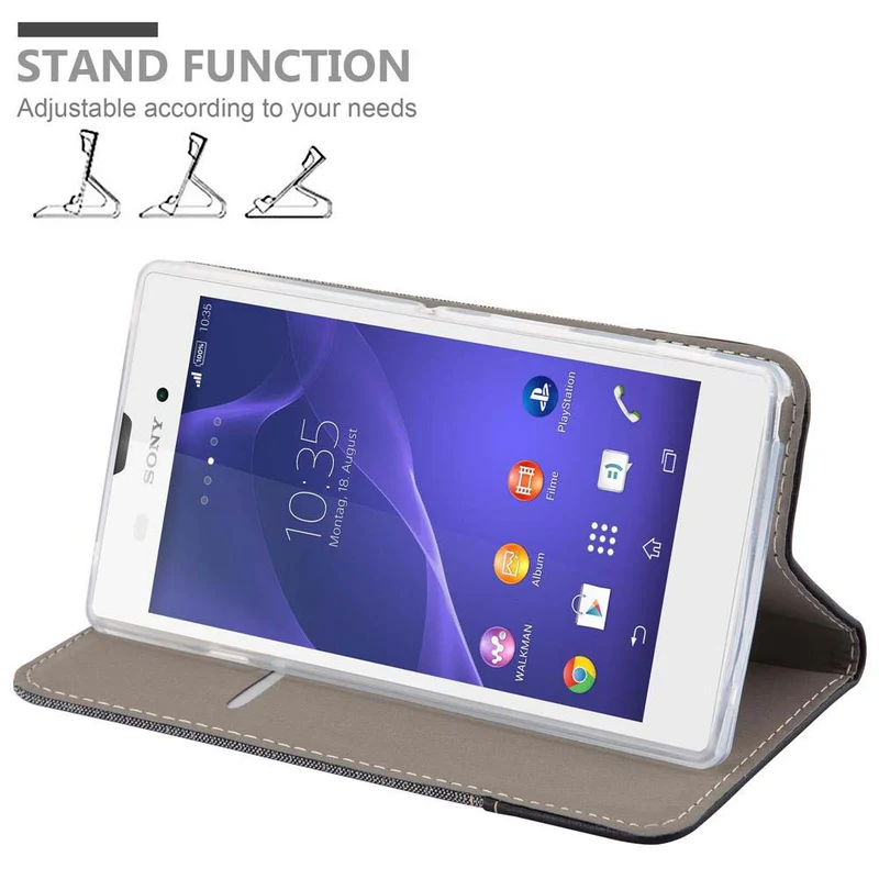 Cadorabo Hülle kompatibel mit Sony Xperia T3 Schutzhülle mit Magnetverschluss, Standfunktion und Kartenfach