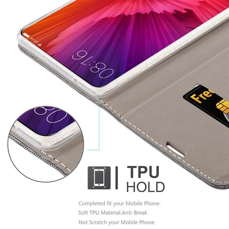 Cadorabo Hülle kompatibel mit Xiaomi Mi MIX 2 Schutzhülle mit Magnetverschluss, Standfunktion und Kartenfach