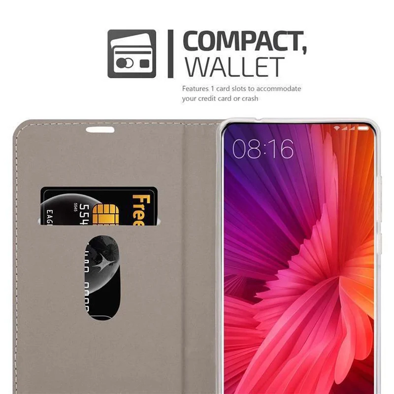 Cadorabo Hülle kompatibel mit Xiaomi Mi MIX 2 Schutzhülle mit Magnetverschluss, Standfunktion und Kartenfach