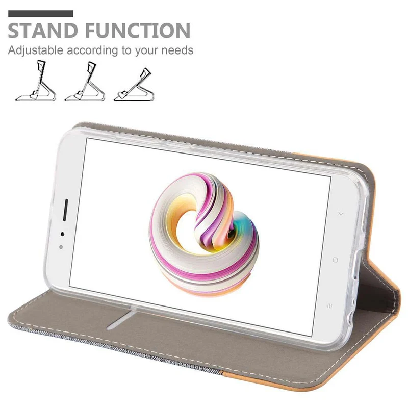 Cadorabo Hülle kompatibel mit Xiaomi Mi A1 / Mi 5X Schutzhülle mit Magnetverschluss, Standfunktion und Kartenfach