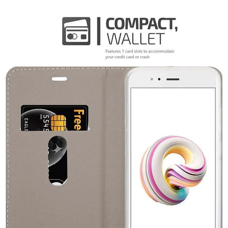 Cadorabo Hülle kompatibel mit Xiaomi Mi A1 / Mi 5X Schutzhülle mit Magnetverschluss, Standfunktion und Kartenfach