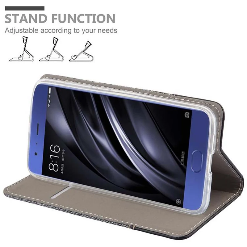Cadorabo Hülle kompatibel mit Xiaomi Mi 6 Schutzhülle mit Magnetverschluss, Standfunktion und Kartenfach