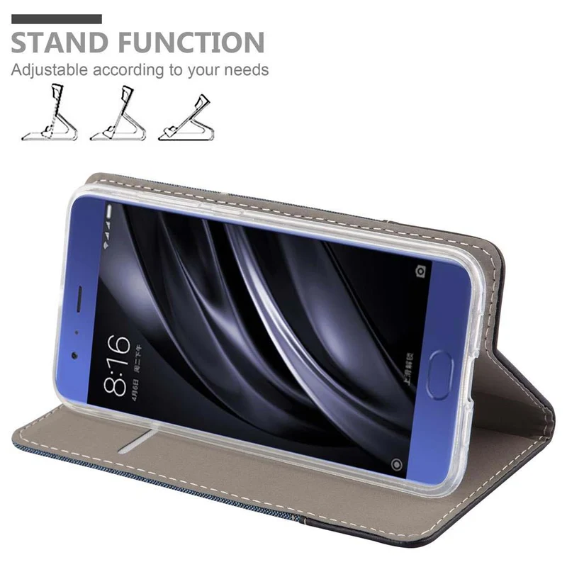 Cadorabo Hülle kompatibel mit Xiaomi Mi 6 Schutzhülle mit Magnetverschluss, Standfunktion und Kartenfach