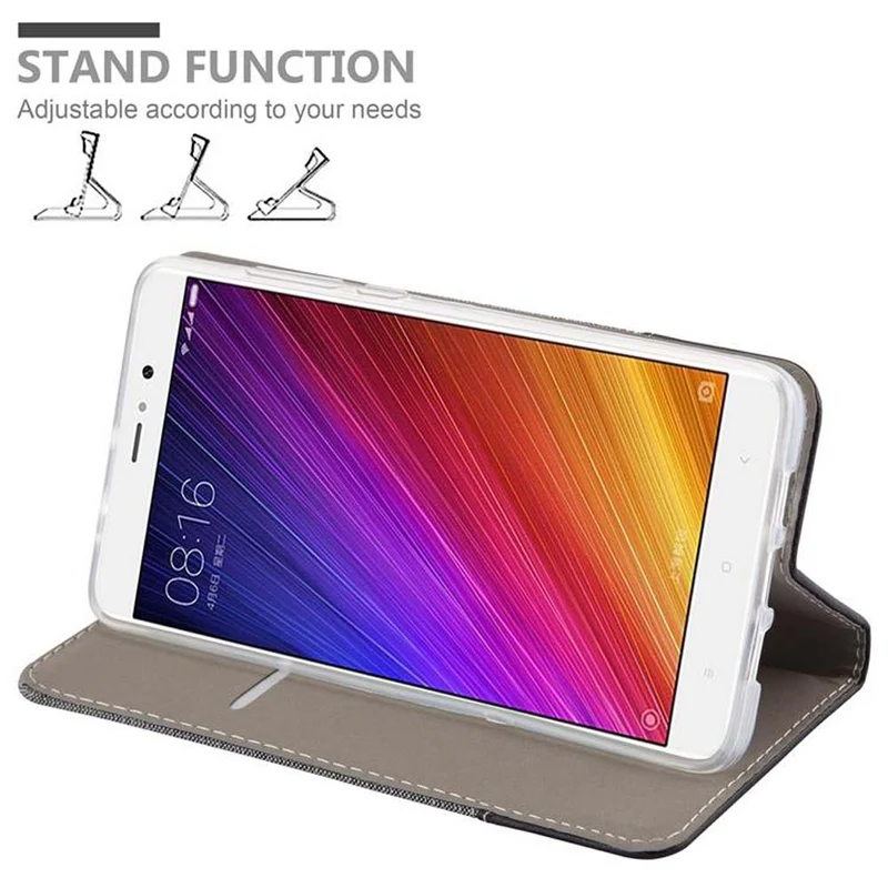 Cadorabo Hülle kompatibel mit Xiaomi Mi 5s PLUS Schutzhülle mit Magnetverschluss, Standfunktion und Kartenfach