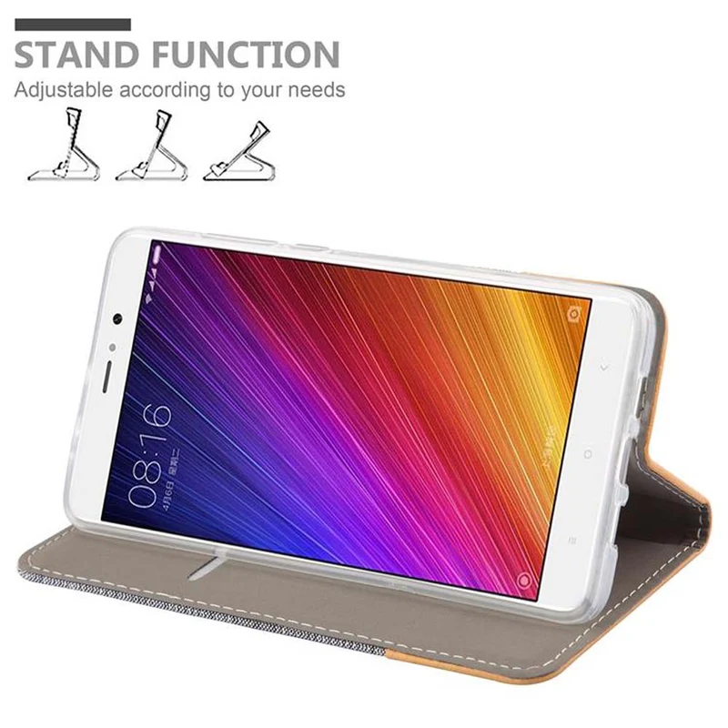 Cadorabo Hülle kompatibel mit Xiaomi Mi 5s PLUS Schutzhülle mit Magnetverschluss, Standfunktion und Kartenfach
