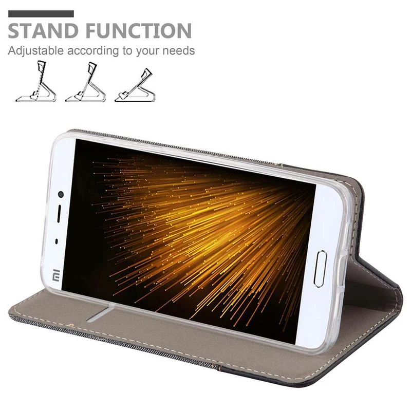 Cadorabo Hülle kompatibel mit Xiaomi Mi 5s Schutzhülle mit Magnetverschluss, Standfunktion und Kartenfach