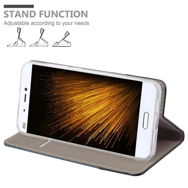 Cadorabo Hülle kompatibel mit Xiaomi Mi 5s Schutzhülle mit Magnetverschluss, Standfunktion und Kartenfach