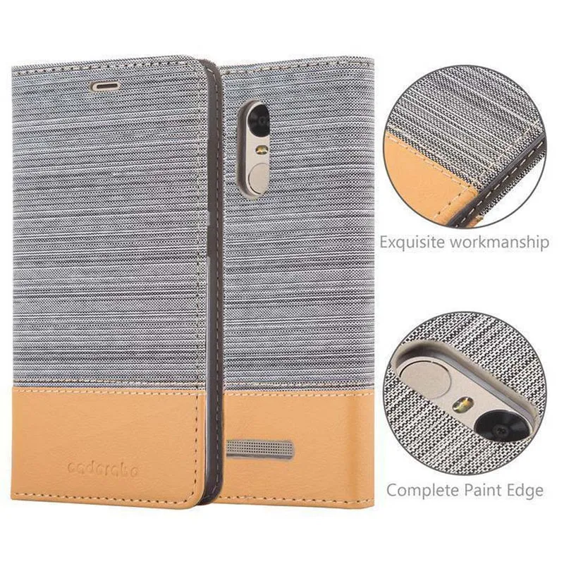 Cadorabo Hülle kompatibel mit Xiaomi RedMi NOTE 3 Schutzhülle mit Magnetverschluss, Standfunktion und Kartenfach