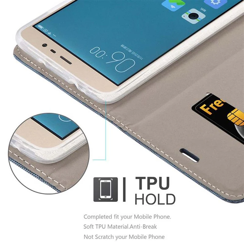 Cadorabo Hülle kompatibel mit Xiaomi RedMi NOTE 3 Schutzhülle mit Magnetverschluss, Standfunktion und Kartenfach