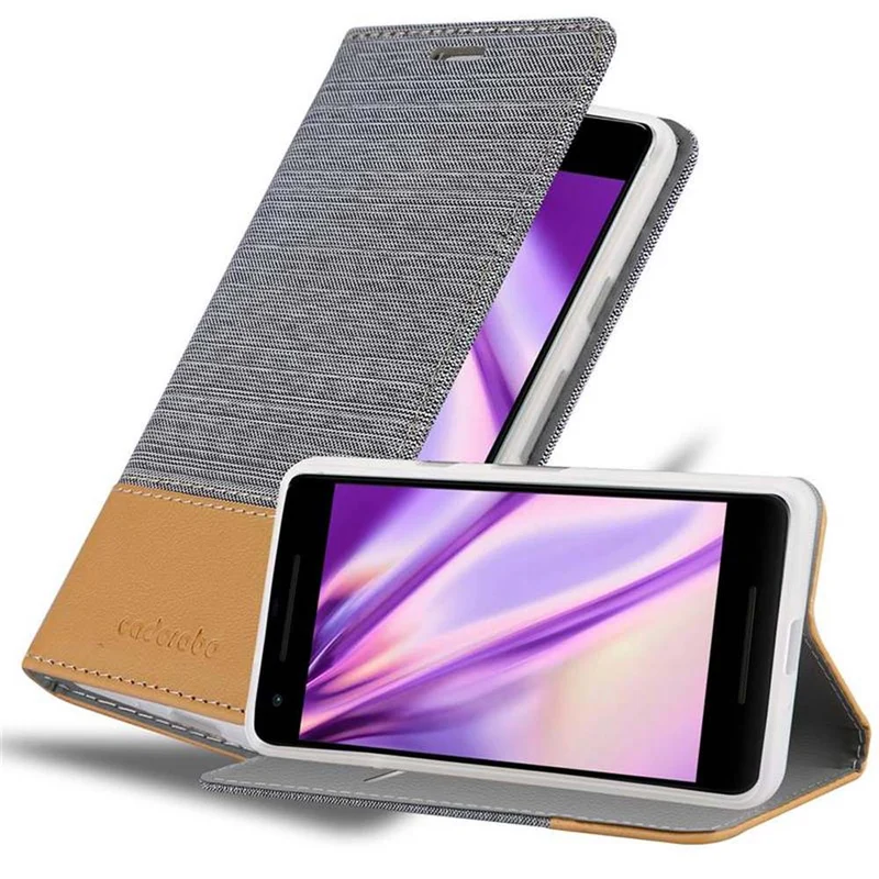 Cadorabo Hülle kompatibel mit Google PIXEL 2 Schutzhülle mit Magnetverschluss, Standfunktion und Kartenfach