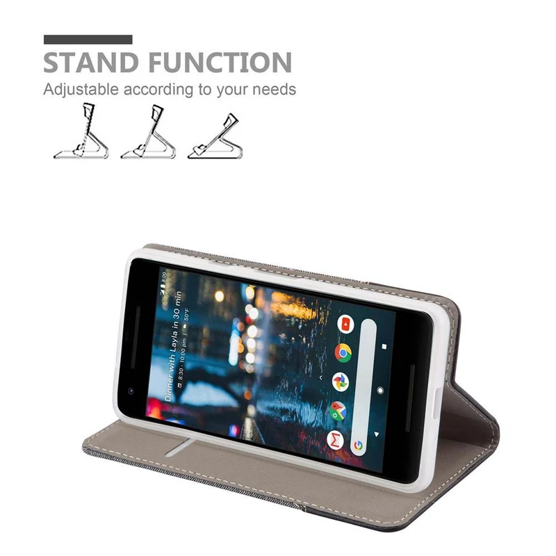 Cadorabo Hülle kompatibel mit Google PIXEL 2 Schutzhülle mit Magnetverschluss, Standfunktion und Kartenfach