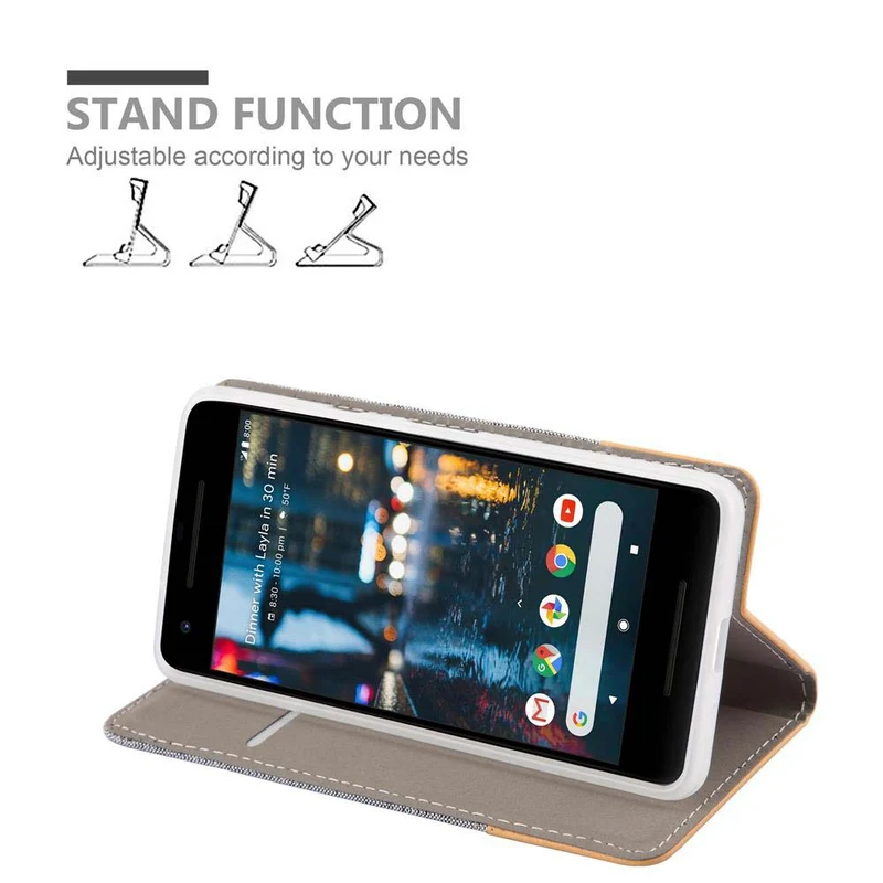 Cadorabo Hülle kompatibel mit Google PIXEL 2 Schutzhülle mit Magnetverschluss, Standfunktion und Kartenfach