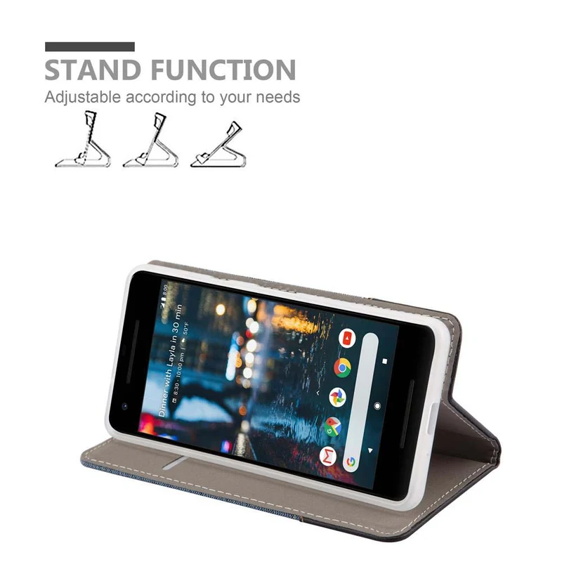 Cadorabo Hülle kompatibel mit Google PIXEL 2 Schutzhülle mit Magnetverschluss, Standfunktion und Kartenfach