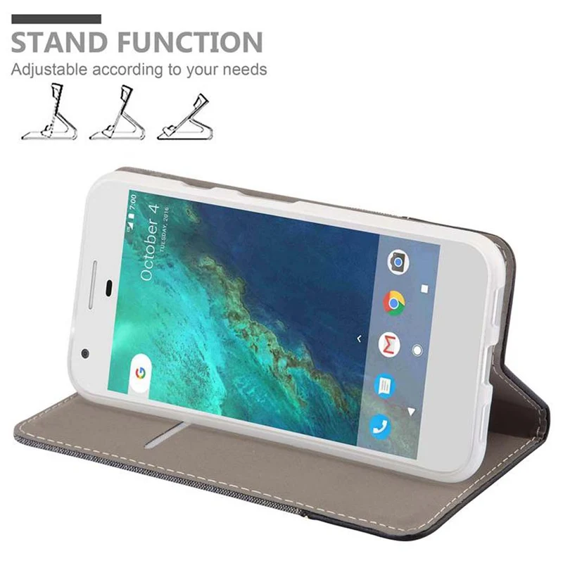 Cadorabo Hülle kompatibel mit Google PIXEL XL Schutzhülle mit Magnetverschluss, Standfunktion und Kartenfach