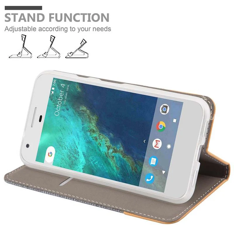 Cadorabo Hülle kompatibel mit Google PIXEL XL Schutzhülle mit Magnetverschluss, Standfunktion und Kartenfach