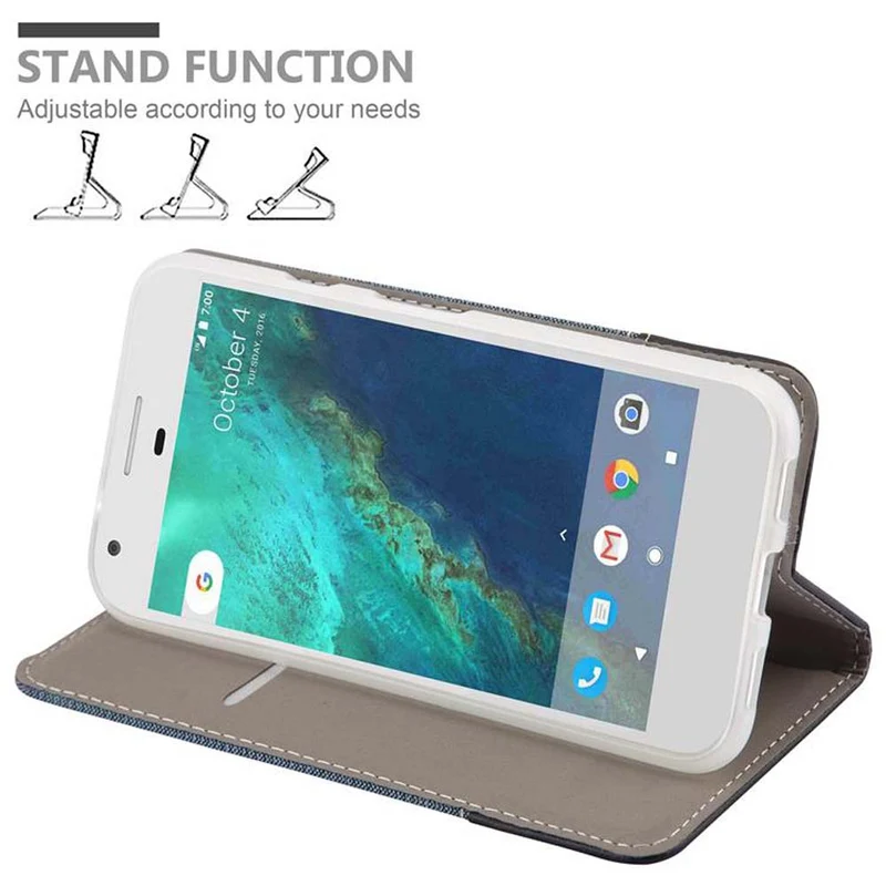 Cadorabo Hülle kompatibel mit Google PIXEL XL Schutzhülle mit Magnetverschluss, Standfunktion und Kartenfach