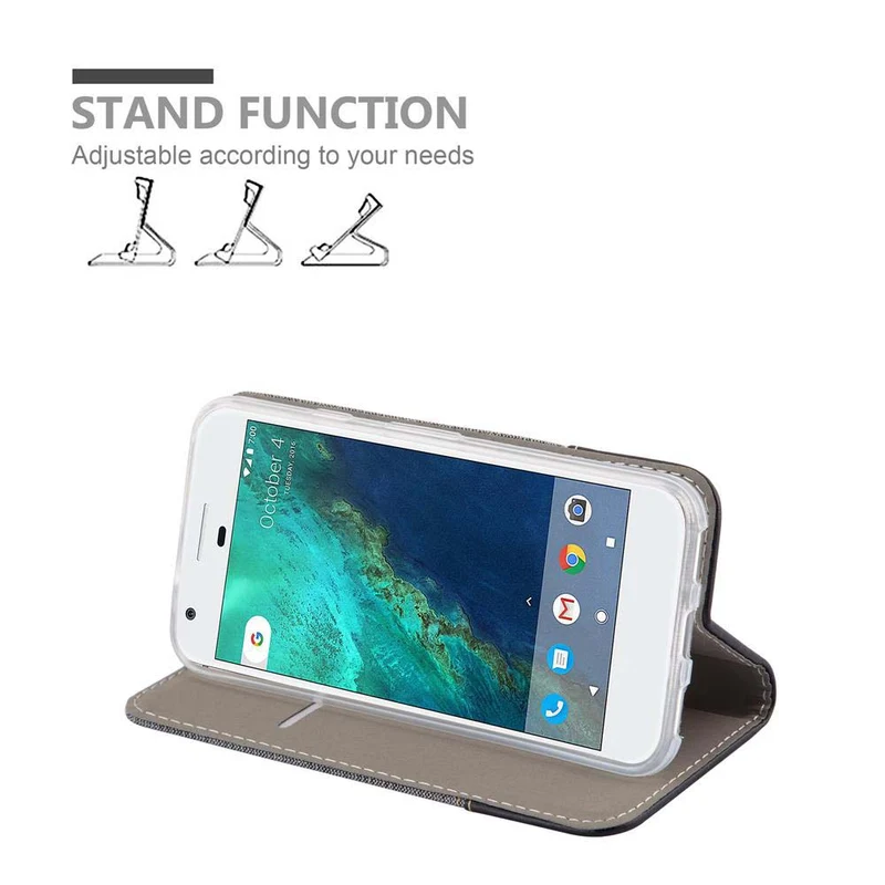 Cadorabo Hülle kompatibel mit Google PIXEL Schutzhülle mit Magnetverschluss, Standfunktion und Kartenfach
