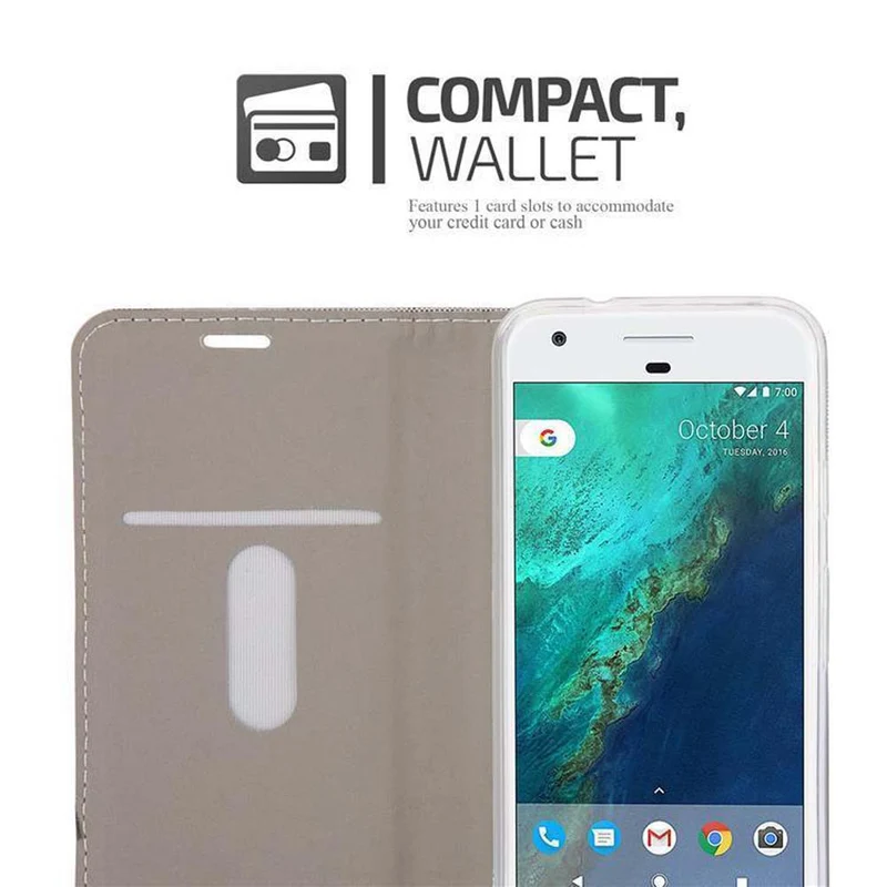 Cadorabo Hülle kompatibel mit Google PIXEL Schutzhülle mit Magnetverschluss, Standfunktion und Kartenfach