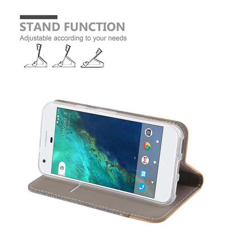 Cadorabo Hülle kompatibel mit Google PIXEL Schutzhülle mit Magnetverschluss, Standfunktion und Kartenfach
