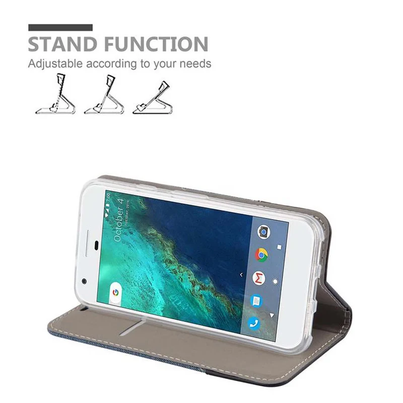 Cadorabo Hülle kompatibel mit Google PIXEL Schutzhülle mit Magnetverschluss, Standfunktion und Kartenfach